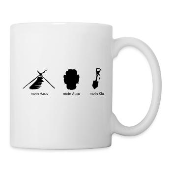 Haus Auto Klo - Tasse - Weiß - Rechts