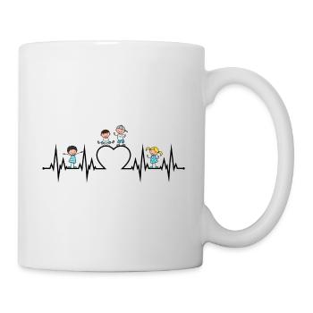 Heartbeat heart ECG children love educator profession sw - Mug - white - Right
