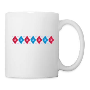 Norwegermuster Rauten Karos Weihnachten Christmas - Tasse - Weiß - Rechts