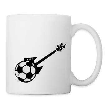 electric guitar gitarre football soccer - Mug - white - Right