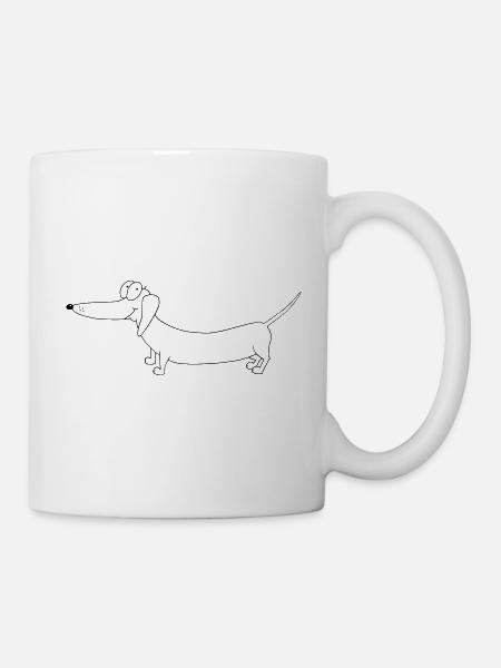 Petit contour de teckel doux - Mug blanc - blanc