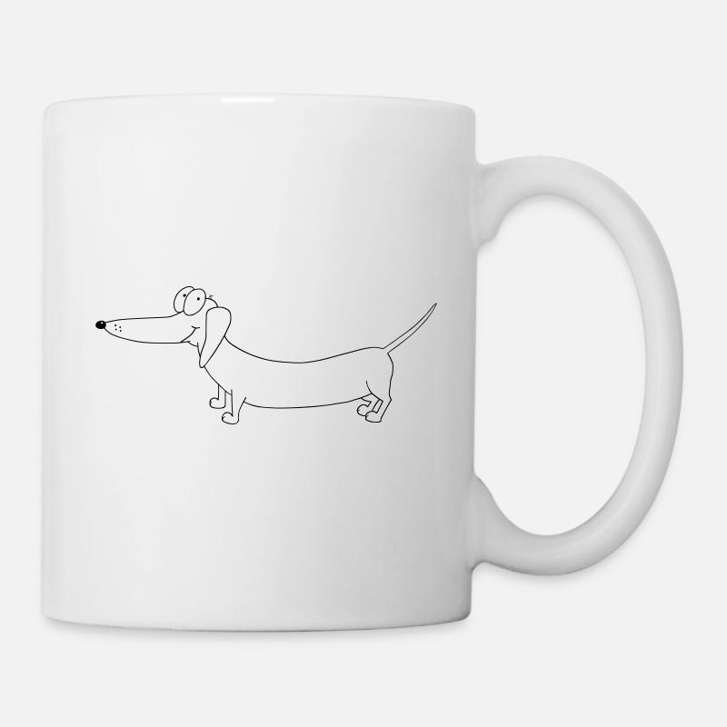 Petit contour de teckel doux - Mug blanc - blanc