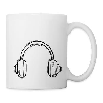 Headphones - Music, Listen, Headphones, Speakers - Mug - white - Right