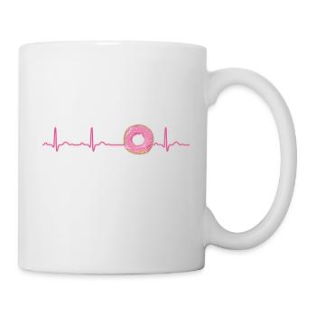 Donut Heartbeat ECG Heart Rate Gift Muffin Funny - Mug - white - Right