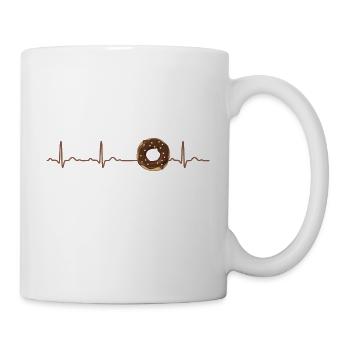 Donut Heartbeat ECG Heart Rate Gift Muffin Funny - Mug - white - Right