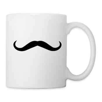 Schnurrbart - Tasse - Weiß - Rechts