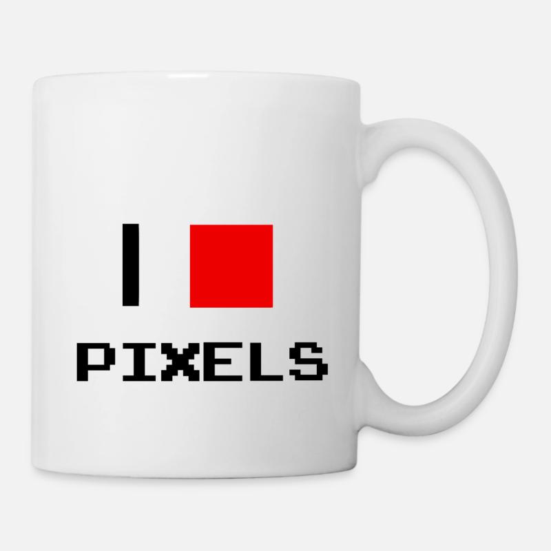 pixel - Tasse - Weiß