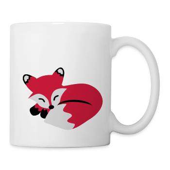 cute sleeping fox, süßer schlafender fuchs - Tasse - Weiß - Rechts