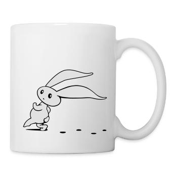 süsser Comic Oster Hase schleicht herum - Tasse - Weiß - Rechts