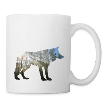 wolf im Wald - Tasse - Weiß - Rechts