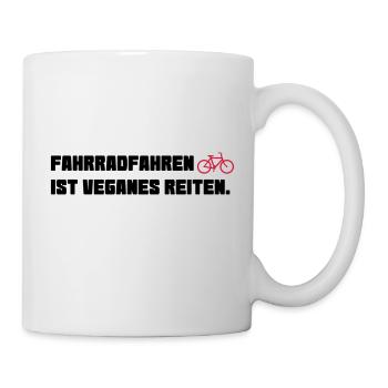 Fahrradfahren Vegan Reiten Pferd Fahrrad - Tasse - Weiß - Rechts