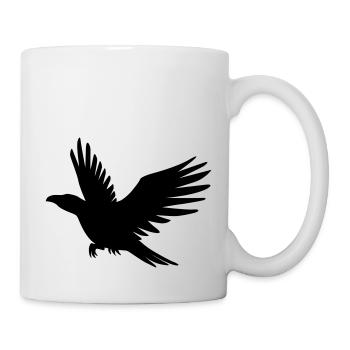 Rabe - Tasse - Weiß - Rechts