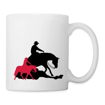 Reining vs Ranch Riding - Mug blanc - blanc - Droite