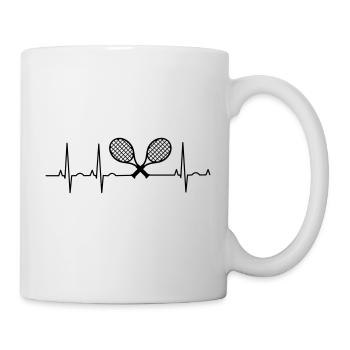 Love Tennis ECG Tennis Racket Hobby - Mug - white - Right