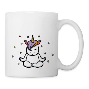 Yoga unicorn star karma namaste meditation love - Mug - white - Right