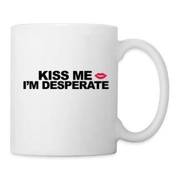 Kiss Me I'm Desperate - Mug blanc - blanc - Droite