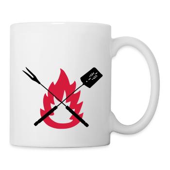bbq cook tools fire on BBQ best gift idea - Mug - white - Right