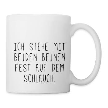 Auf dem Schlauch stehen - Tasse - Weiß - Rechts