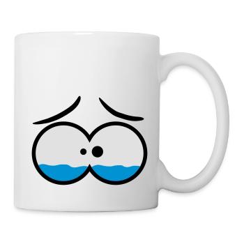 Sad Crying Comic Eyes - Tasse - Weiß - Rechts