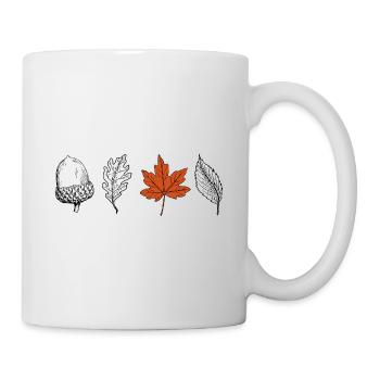 Forest foliage leaves autumn oak beech gift - Mug - white - Right