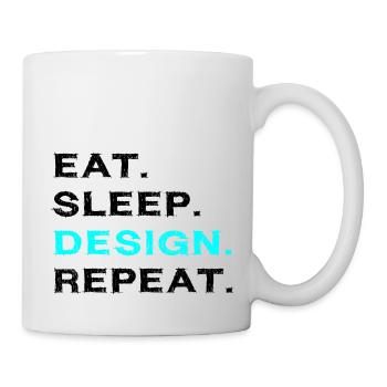 Eat Sleep Design Répéter Drôle graphiste - Mug blanc - blanc - Droite
