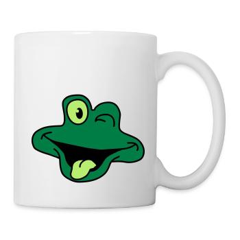 Grenouille comique impertinent visage - Mug blanc - blanc - Droite