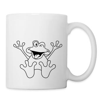 Funny Sitting Comic Frog - Tasse - Weiß - Rechts