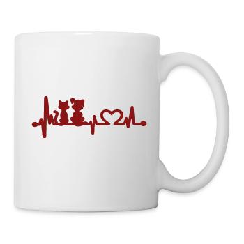 Dogs and cats warm my heart - Mug - white - Right