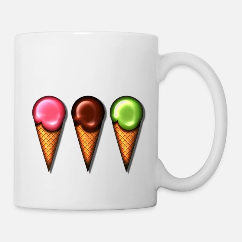 Eis, Sommer, Schoko Süss Sonne Baden Eiszeit - Tasse - Weiß