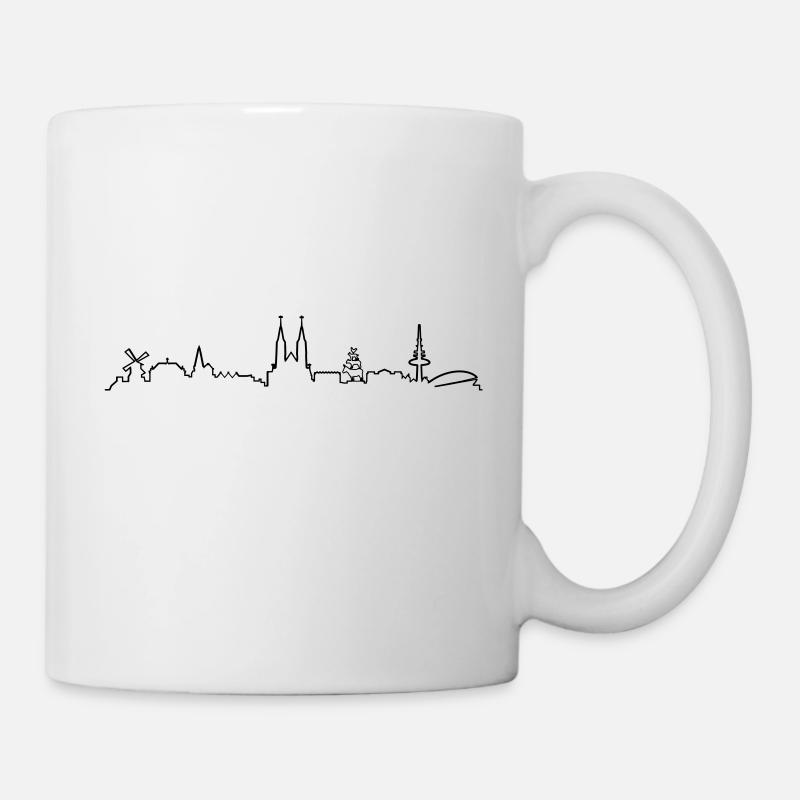 Skyline Bremen Silhouette - Tasse - Weiß