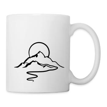 Berge Alpen Wanderweg Sonne - Tasse - Weiß - Rechts
