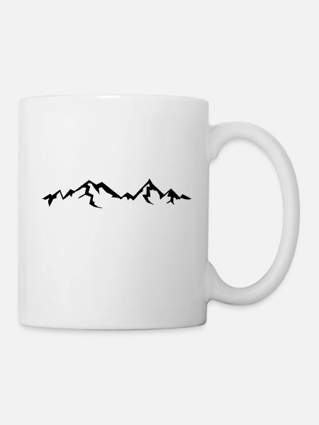 Hohe Schöne Berge Mit Schatten - Tasse - Weiß