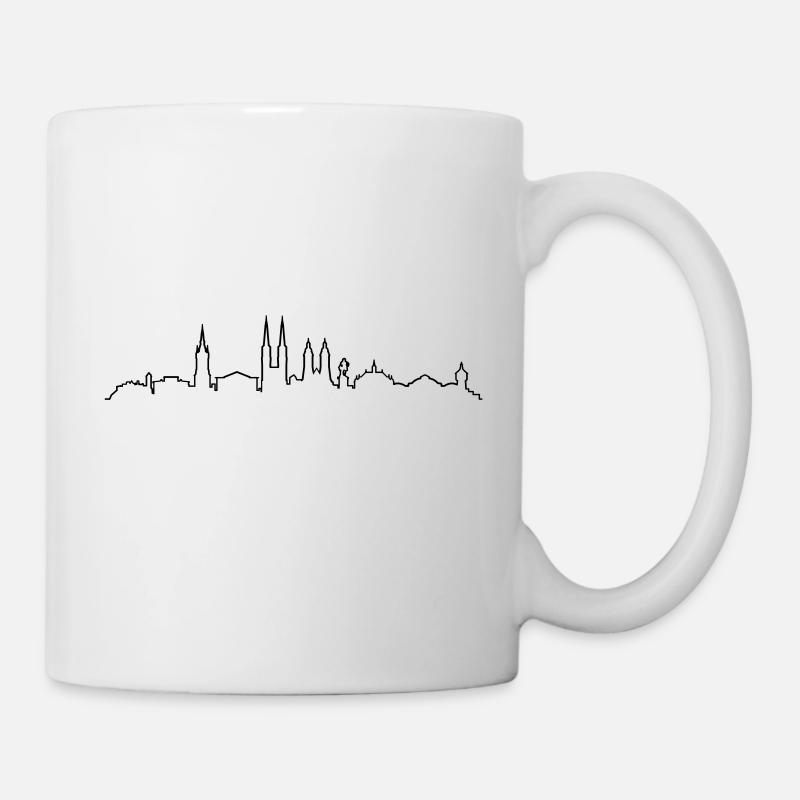 Skyline Halle Linie - Tasse - Weiß