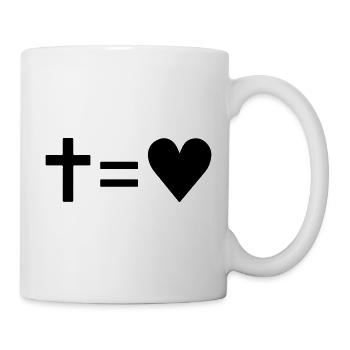 Croix = coeur - Mug blanc - blanc - Droite