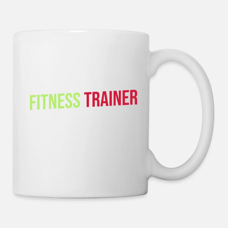 fitness trainer green black - Mug - white