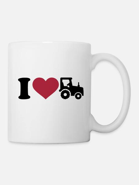 I love Tractor - Mug - white