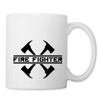pompier de feu 2 axes - Mug blanc - blanc - Droite