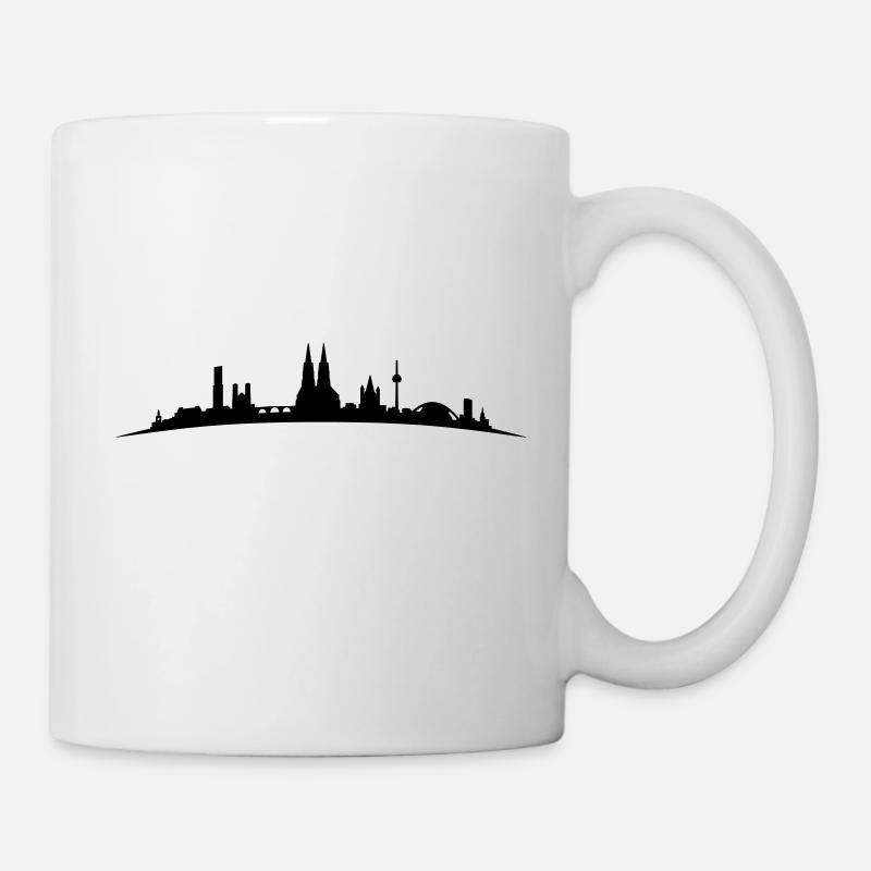 Skyline Köln Bogen - Tasse - Weiß