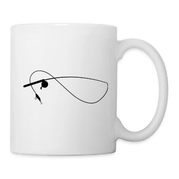 Fishing rod angler spin fishing - Mug - white - Right