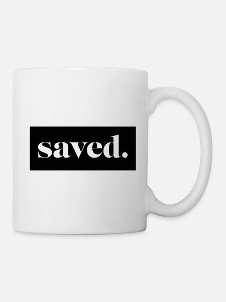 enregistré. en boîte - Mug blanc - blanc