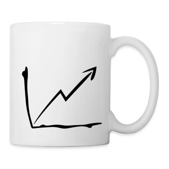 arrow profit chart upward high line - Mug - white - Right