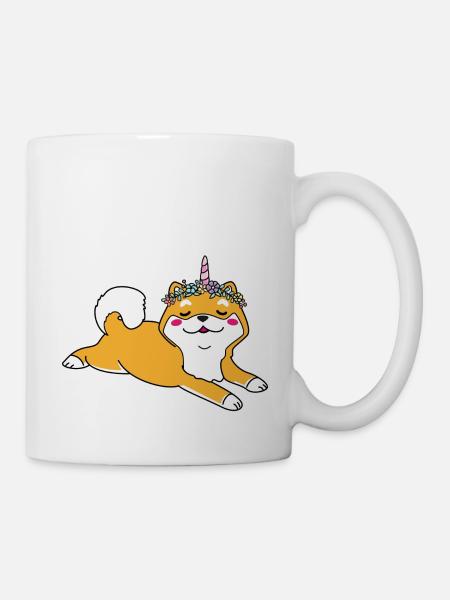 shiba inu with unicorn style - Mug - white