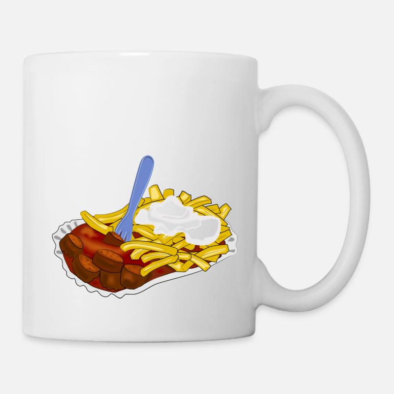currywurst pommes fast food speise - Tasse - Weiß