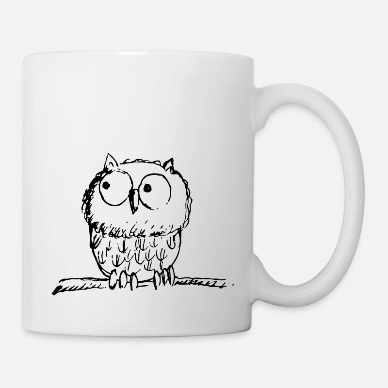 Waldkauz, Käuzchen, Eule, Uhu - Tasse - Weiß