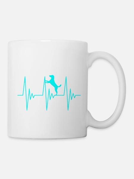 Hund EKG Liebe - Tasse - Weiß