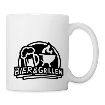 Bier & Grillen 01 - Tasse - Weiß - Rechts