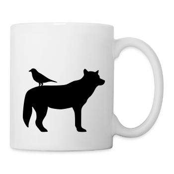 Wolf and raven - Mug - white - Right