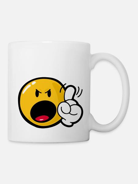 Smiley Anger Cross - Tasse - Weiß