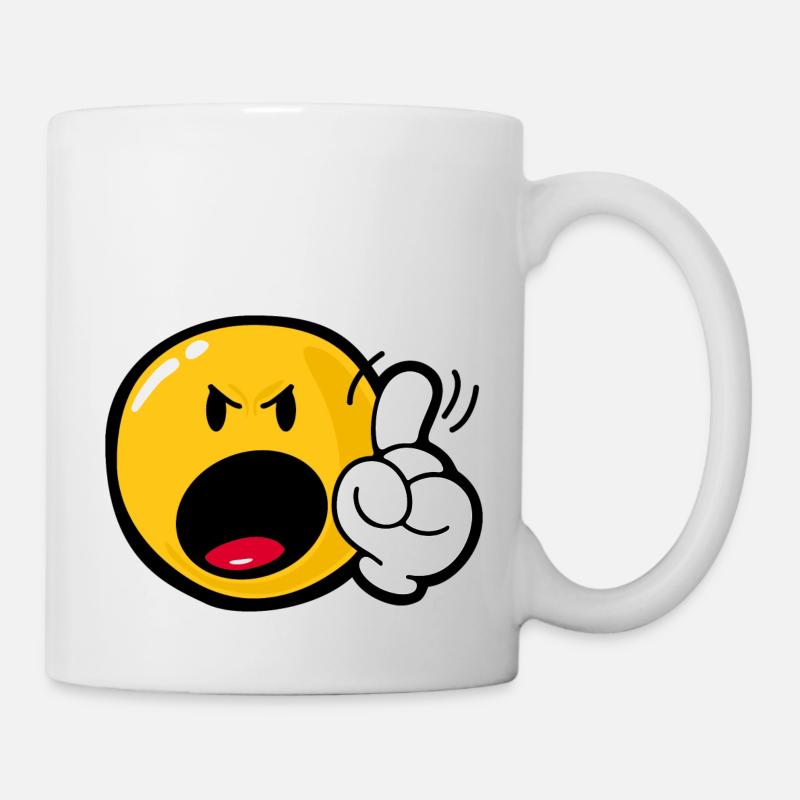 Smiley Anger Cross - Tasse - Weiß