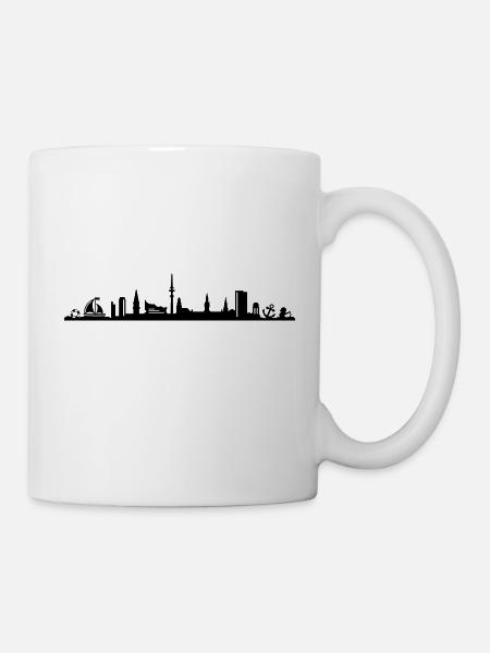 Skyline Hamburg Strand - Tasse - Weiß